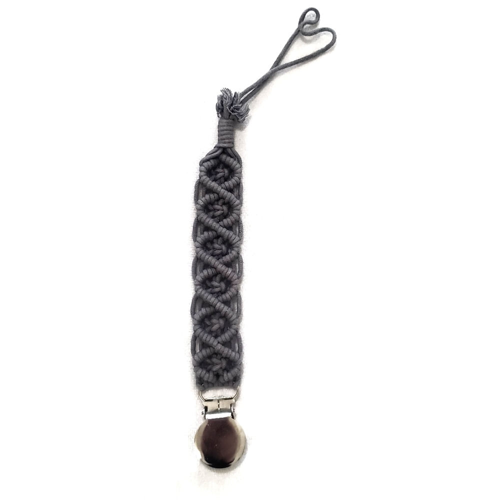 4for20!! Gray pacifier clip
